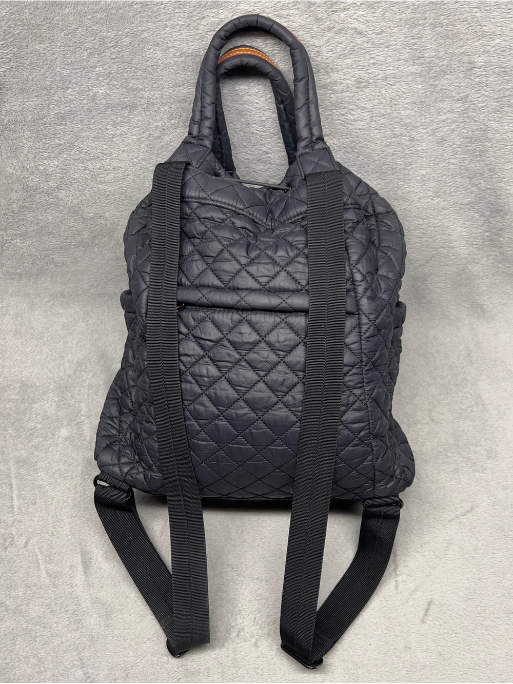 MZ Wallace Metro Convertible Backpack Tote Black Quilted Nylon Shoulder Bag - Picture 3 of 12